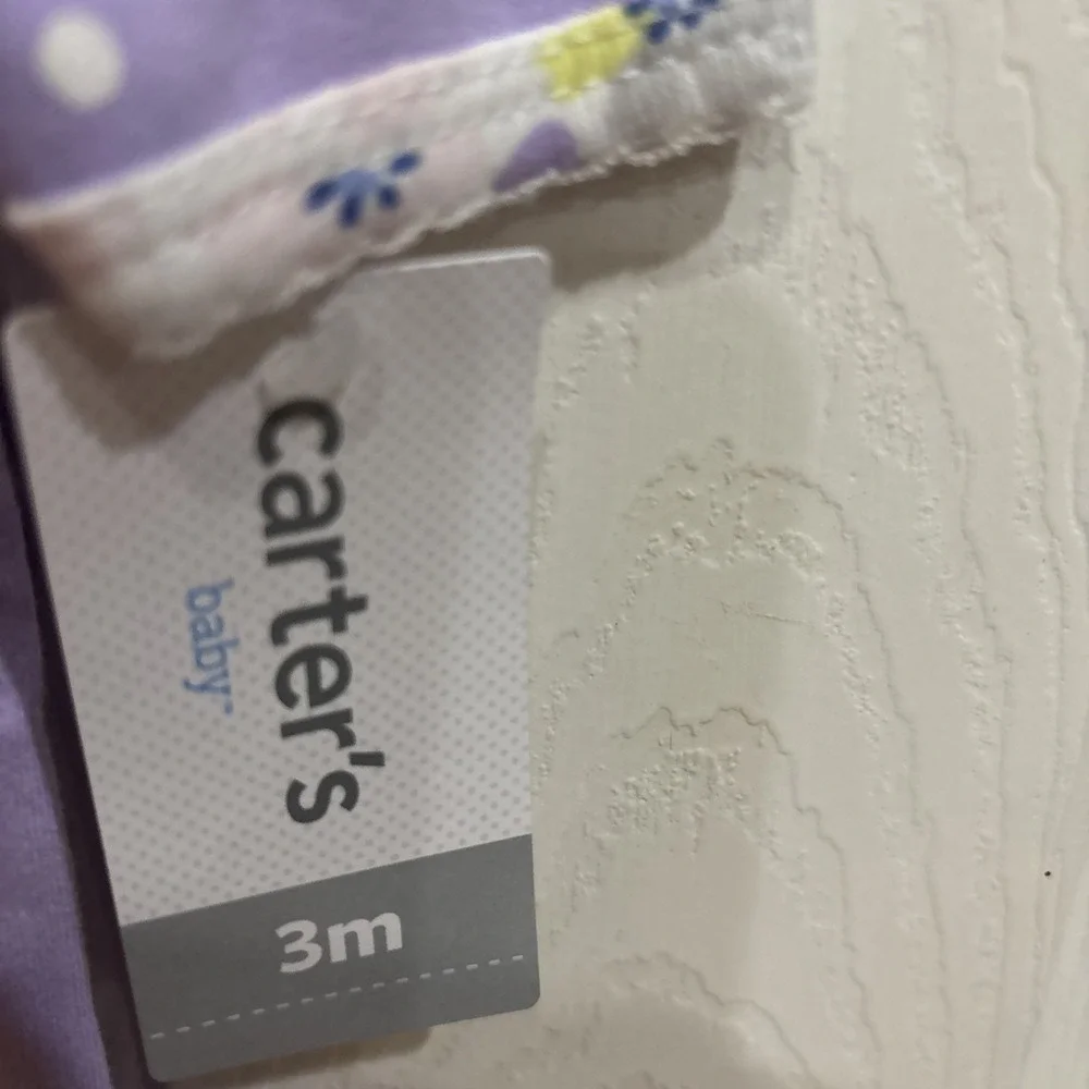 Carters Sleeper Size 3 Months (9-12.5lb) - NWOT With Matching Handmade Hat
